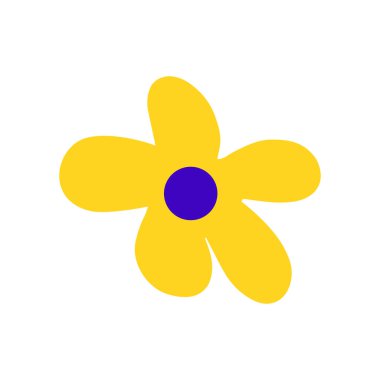 Sarı tarla çiçeği. Karalama biçiminde vektör illüstrasyonu