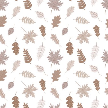 seamless pattern with fallen autumn leaves. Vector illustration
