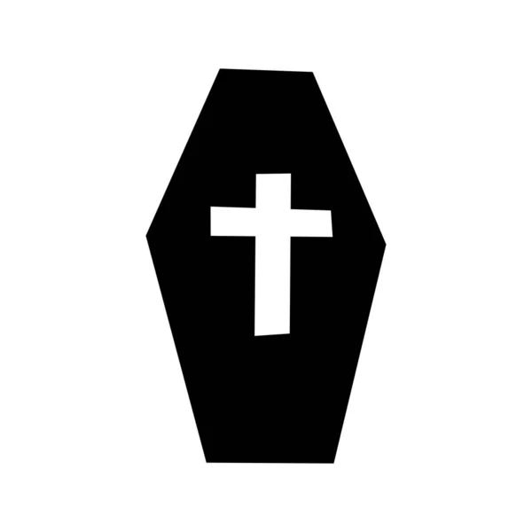 Black coffin with a cross. Vector illustration — Stock Vector