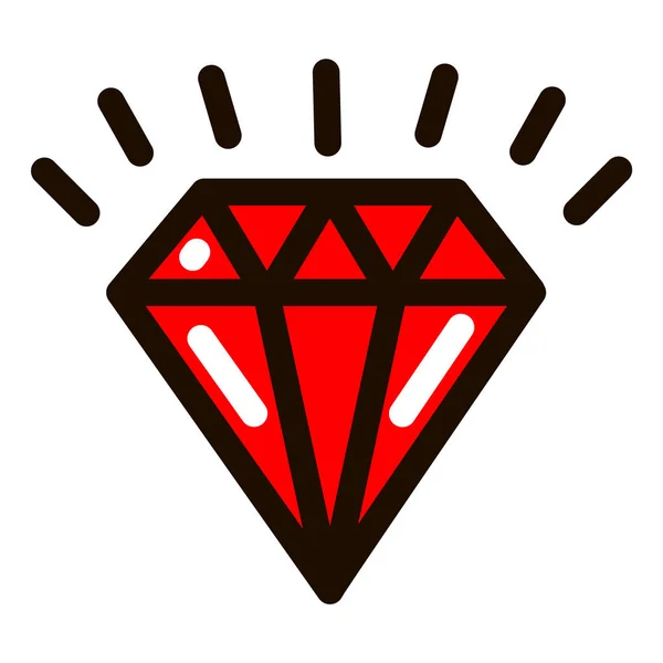 Red Diamond in the style of old school tattoo — Stock Vector
