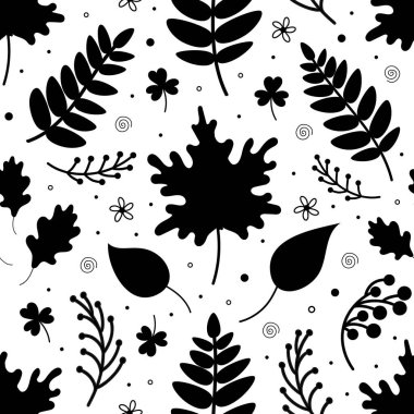 Kusursuz siyah yapraklar ve böğürtlenler.