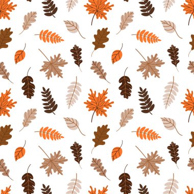  Beyaz arkaplanda düşen yapraklar deseni