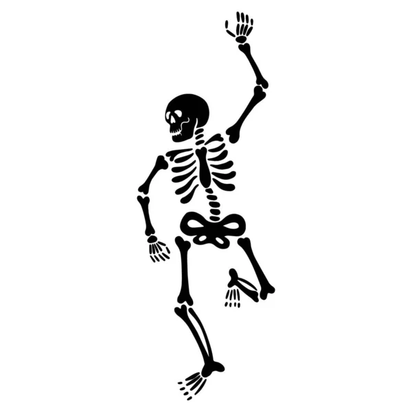 Dans eden siyah iskelet. vektör illüstrasyonu — Stok Vektör