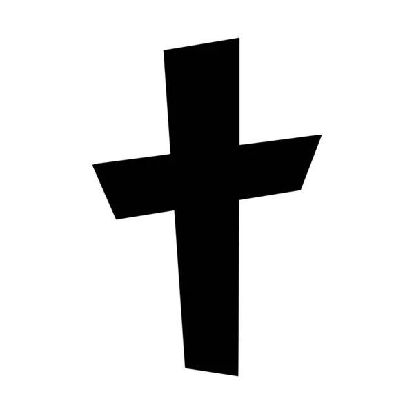 Чорний хрест на білому тлі. Векторні ілюстрації — стоковий вектор