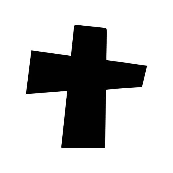 Чорний хрест на білому тлі — стоковий вектор