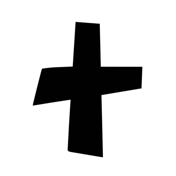 Чорний хрест на білому тлі. Векторні ілюстрації — стоковий вектор