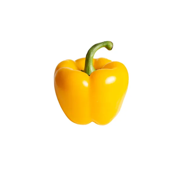 Paprika kuning diisolasi pada latar belakang putih. Makanan vegetarian. Pepper untuk salad. Vegetarian, makanan mentah — Stok Foto