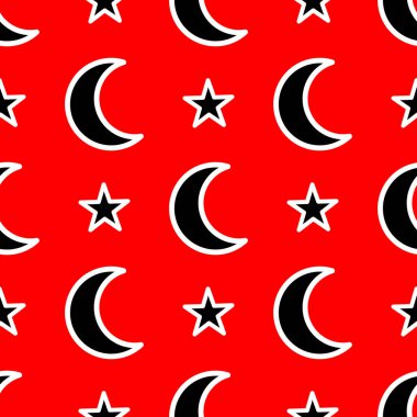 Ay ve yıldızlarla kusursuz desen 