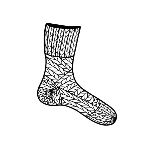 Beyaz arka planda örülmüş çorap. Noel çorapları — Stok Vektör