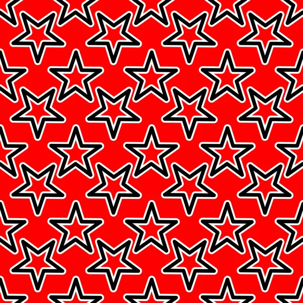 Σχέδιο αστεριών σε κόκκινο φόντο — Διανυσματικό Αρχείο