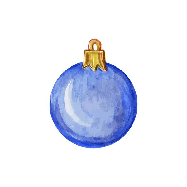 Bola azul navideña. Árbol de Navidad decoración. — Vector de stock