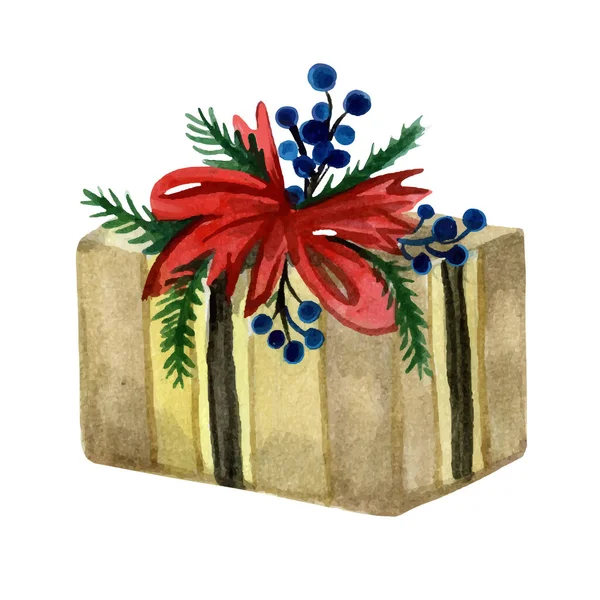 Regalo de Navidad. Ilustración vectorial — Vector de stock