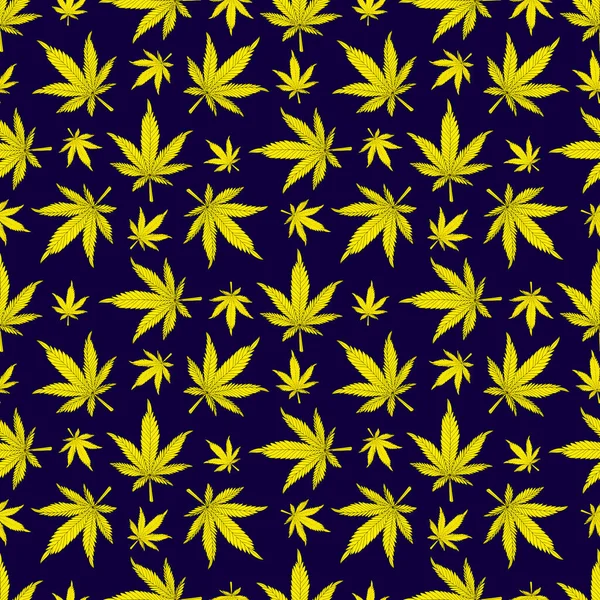 Cannabis mönster.hampa blad på en svart bakgrund — Stockfoto