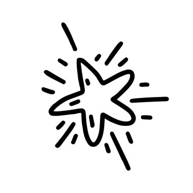 Noel yıldızı. Karalama tarzında vektör illüstrasyonu.