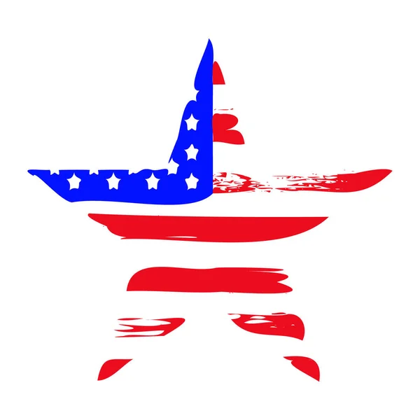 Americká vlajka ve tvaru hvězdy. Vektor — Stockový vektor