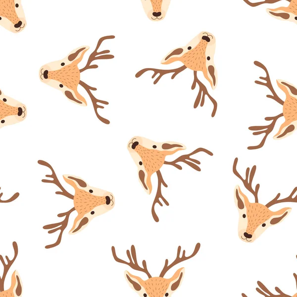 Seamless Christmas pattern with deer — Stock Vector