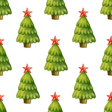 Noel ağaçlarıyla kusursuz desen
