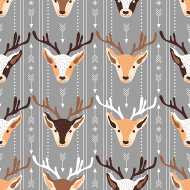 Geyik desenli kusursuz Noel deseni
