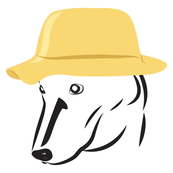 Perro en sombrero — Vector de stock