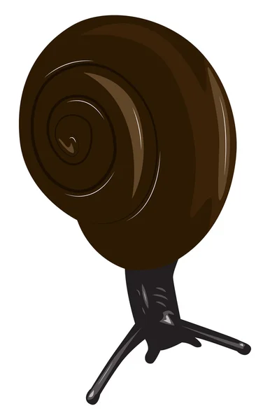 Caracol con concha marrón — Vector de stock