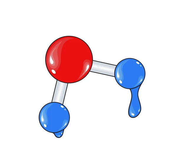 Мультяшная Молекула Воды Капельными Капельками Векторная Иллюстрация — стоковый вектор