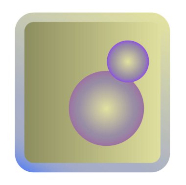 Soyut tasarım elemanı, mavi baloncuklu yeşil kare. Vektör illüstrasyonu