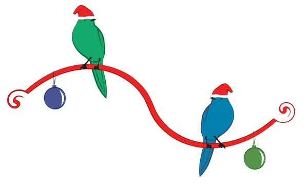 Dois pássaros em uma fita —  Vetores de Stock