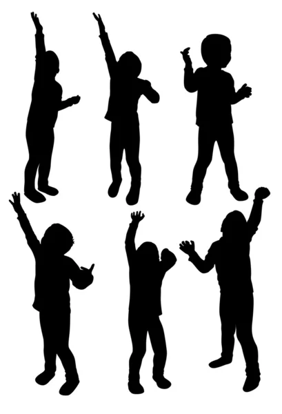 Silhouettes of children — Stock Vector