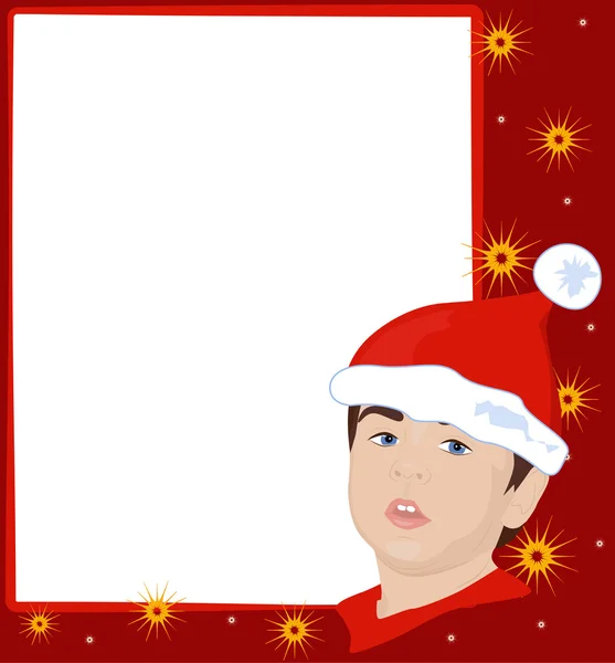 Christmas frame with gnome — Stock Vector