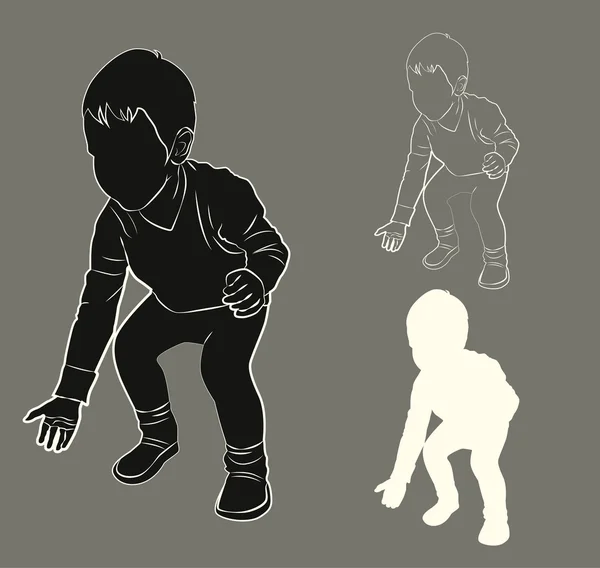 Silhouette d'un enfant — Image vectorielle