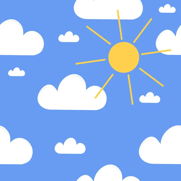 Ήλιος με σύννεφα — Διανυσματικό Αρχείο