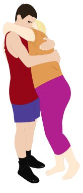 adam ve kız sarılma