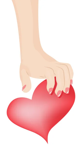 Tomar la mano corazón — Vector de stock