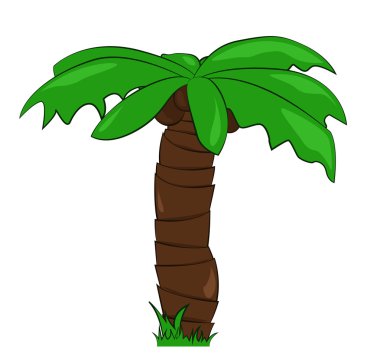 karikatür palmiye ağacı