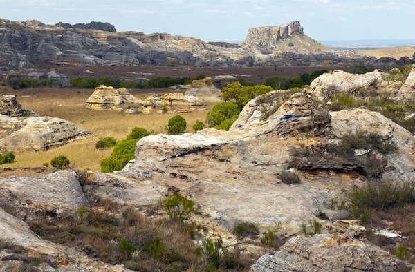 Skalní útvary, národním parku Isalo, Madagaskar — Stock fotografie