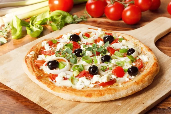 Грецькому стилі піци — стокове фото