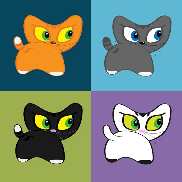 Reihe von Illustrationen mit Katzen — Stockvektor