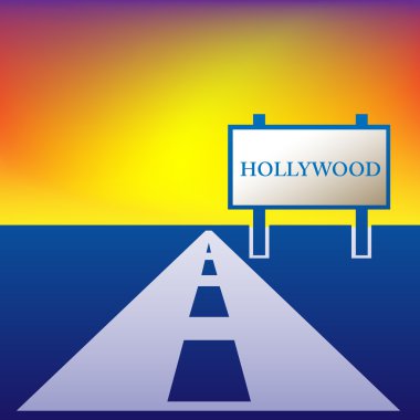 gün batımı ile Hollywood yol