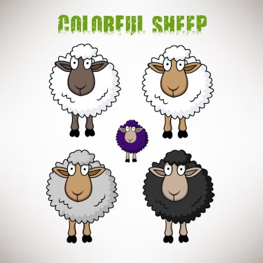 Colorful sheep clipart