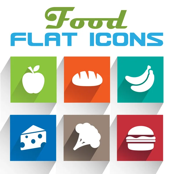 Vector Application Food Icons Set in Flat Design with Long Shadows Royalty Free Stock Illustrations