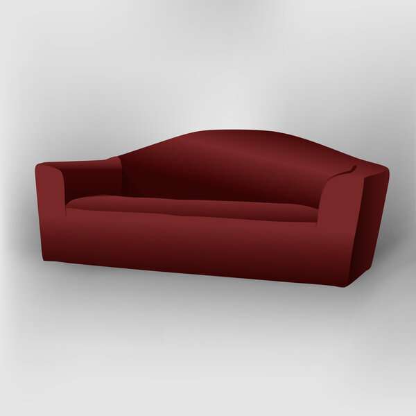 Dark red sofa with shadow