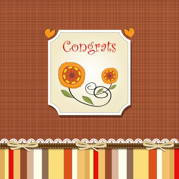 Congrats card with stripes — Stock Vector