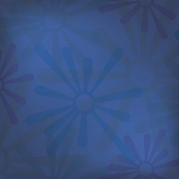 Purple flowers pattern on blue background — Stock Vector