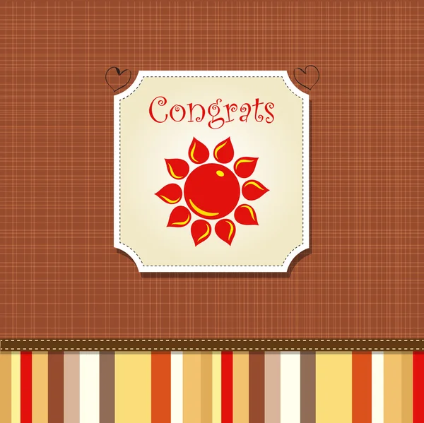 Congrats card with stripes Vector Graphics