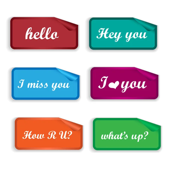 Colorful speech labels with shadow Royalty Free Stock Illustrations