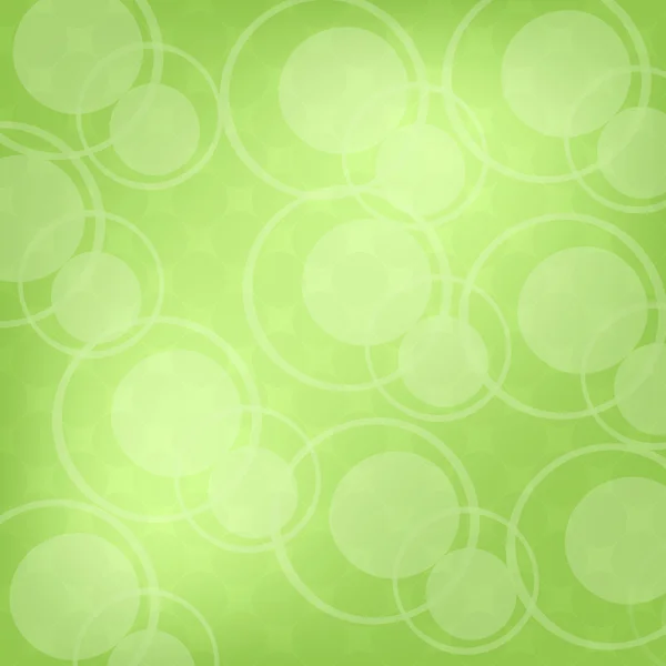 Fundo abstrato verde com círculos e anéis — Vetor de Stock