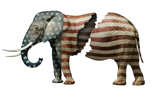 Fractured Republican Elephant — Stock Photo, Image