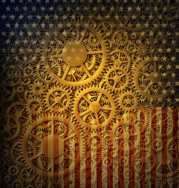 US Flag and Gears Design — Stock Photo, Image