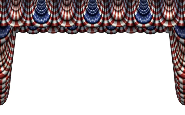 United States Flag Bunting and Stage Curtain — Stock Photo, Image