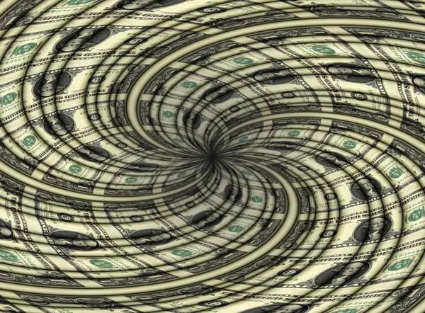 Folha de espiral de dólares — Fotografia de Stock
